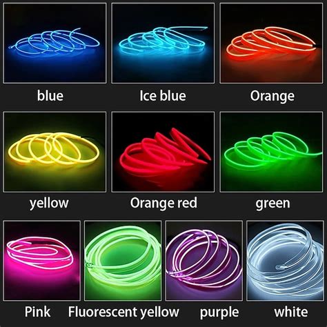 2m Car Interior Led Decorative Lamp El Wiring Neon Strip For Auto Diy