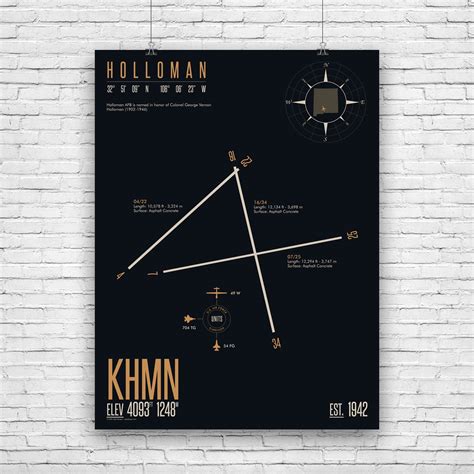 Holloman Air Force Base KHMN – Military Runway Print – Military Base