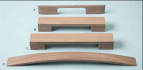 The appliances with rounded corners with shiny metal handles. Mid-century Modern Cabinet Wood Pulls Kitchen Closet ...