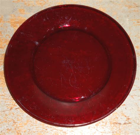 Vintage Plates Ruby Red Dinner Plates Red Glass Red