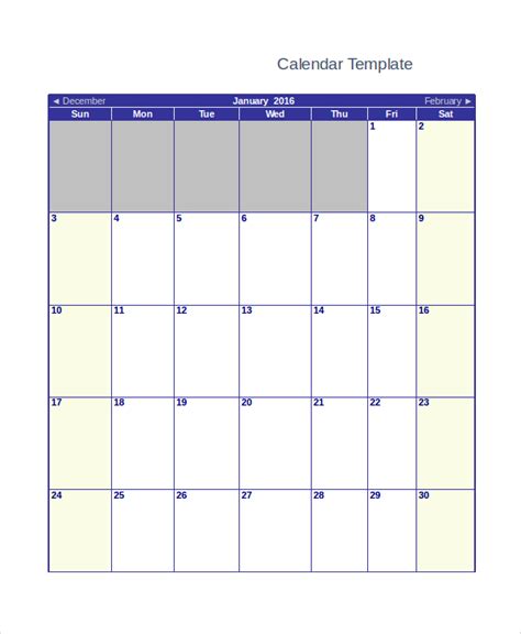 13 Large Blank Monthly Calendar Template Images Printable Blank Riset