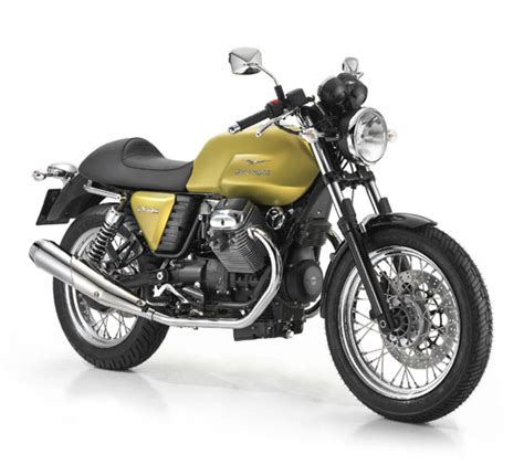 The steering's sharp, the balance neutral, the single disc and fairly basic suspension up to the job and the overall ride both. 2009 Moto Guzzi V7 Cafe Classic