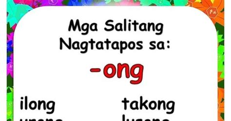 Salitang Tagalog Nagtatapos Sa An