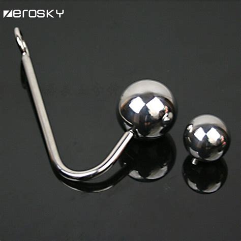Zerosky Anal Hook Stainless Steel Beads Butt Plug Sex Toys For Woman
