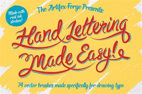 74 Hand Lettering Brushes Design Cuts