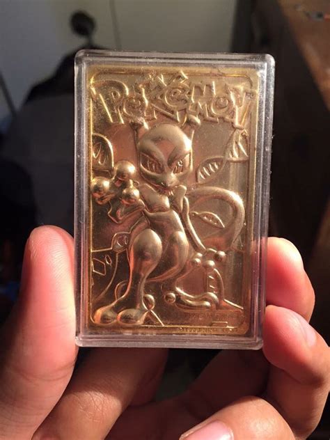 Look for a buylist to see how much the company will pay to buy your cards. Solid gold Mewtwo Pokemon card. | The Boredom of Chris ...