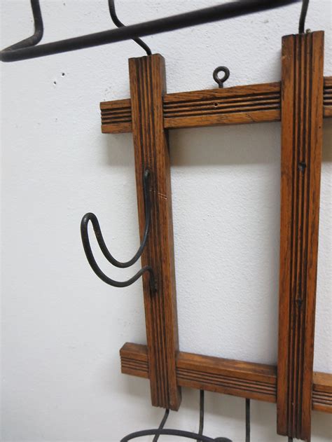 Antique Victorian Hanging Wall Mirror Coat Hook Hat Rack B Etsy