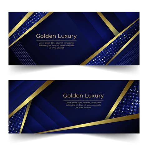 Free Vector Gradient Golden Luxury Banners Set