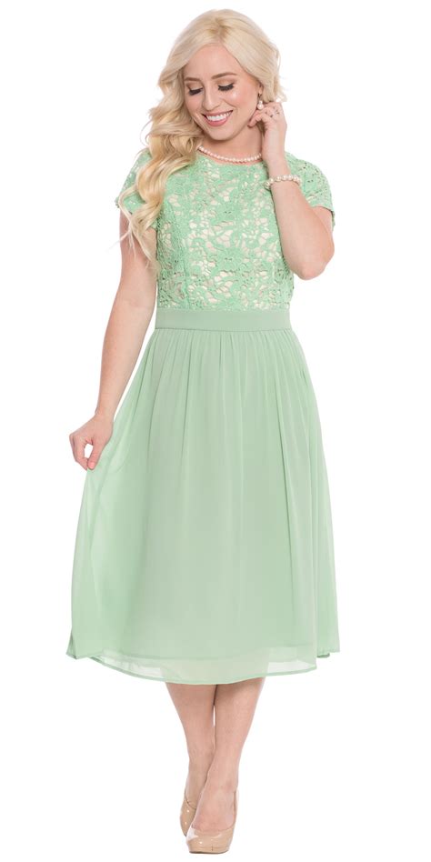 Semi Formal Modest Bridesmaid Dress In Sage Green Or Mint