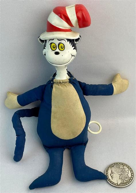 Lot Vintage 1970 Mattel Talking Cat In The Hat Pull String Toy