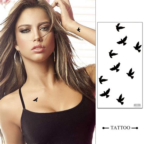 new design fashion temporary tattoo stickers body art waterproof tattoo black swallow pattern
