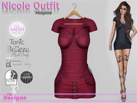 Second Life Marketplace Nicole Outfit Hotpink