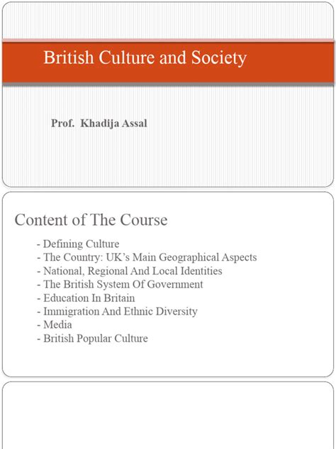British Culture And Society Pdf United Kingdom Identity Social