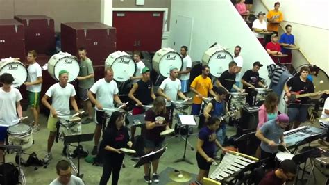 umass drumline 2011 big noise battery and pit band camp youtube