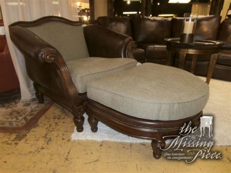 Your price and availability may vary. Thomasville curved leather and fabric chair and matching ...