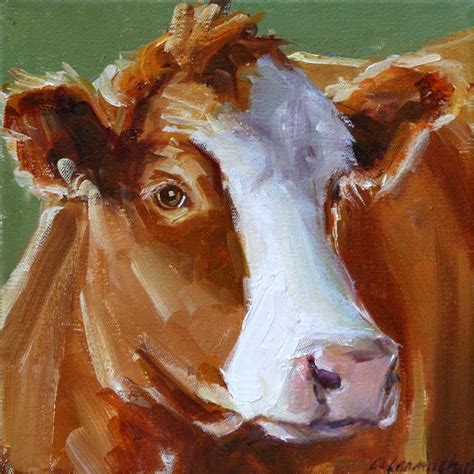 Daily Paintworks Original Fine Art Carol Carmichael Cow Art