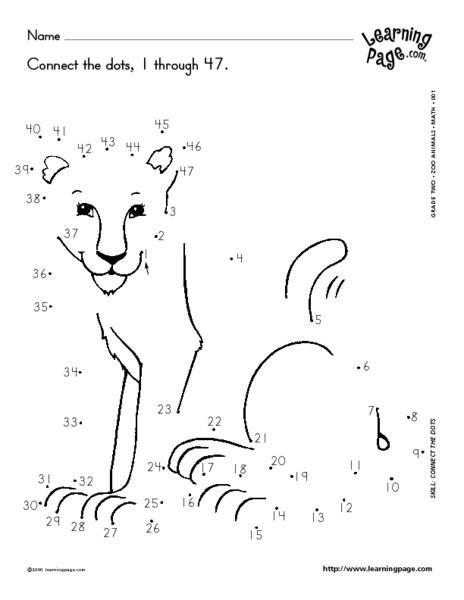 Lion Dot To Dot Lesson Plan For Kindergarten 1st Grade Lesson Planet