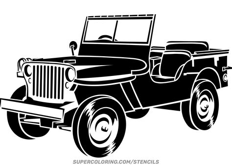 Stencil Of Ww Jeep Free Printable Papercraft Templates