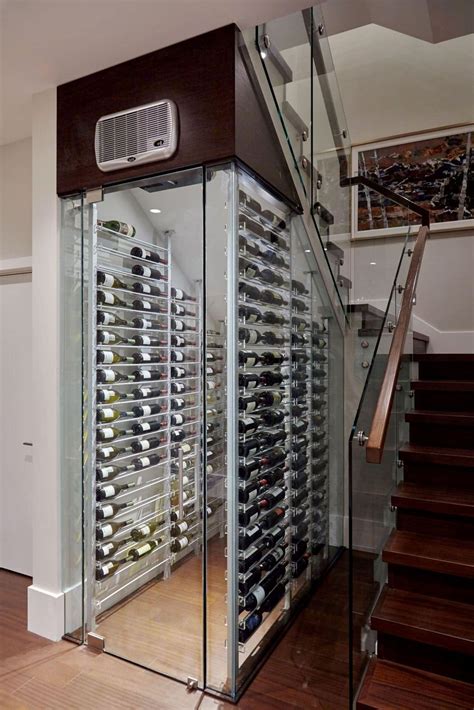 Modern Contemporary Wine Cellar Under The Stairs Designed By Las Vegas