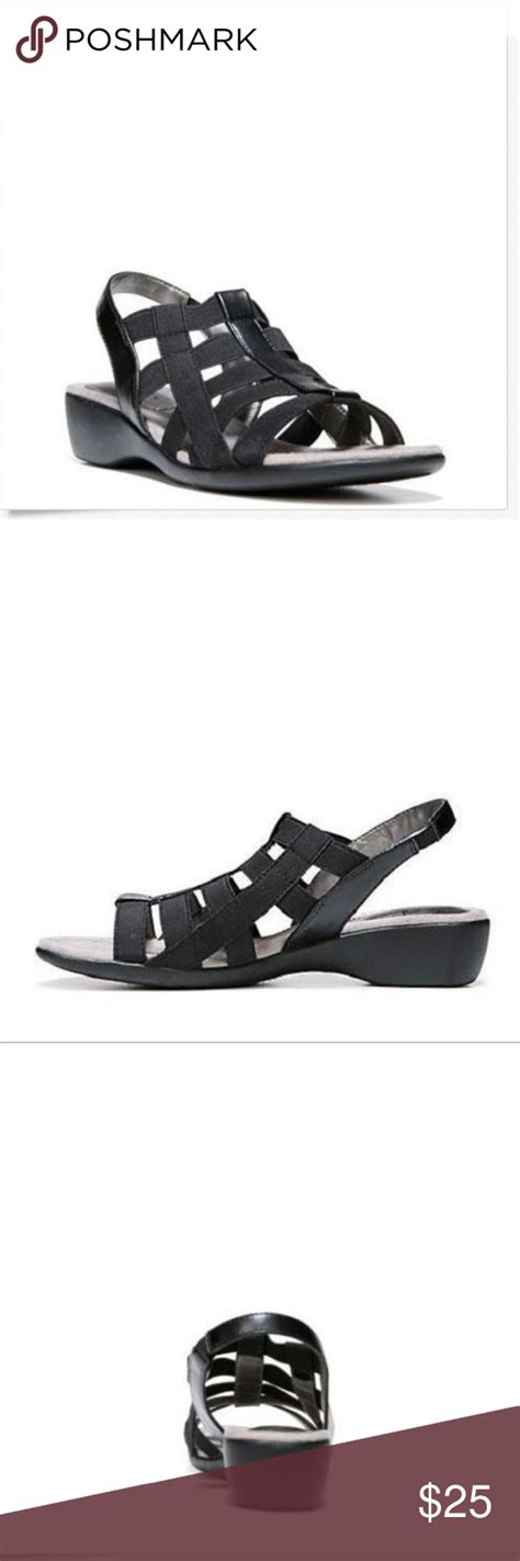 Lifestride Theory Black Stretch Comfort Sandals Comfortable Sandals