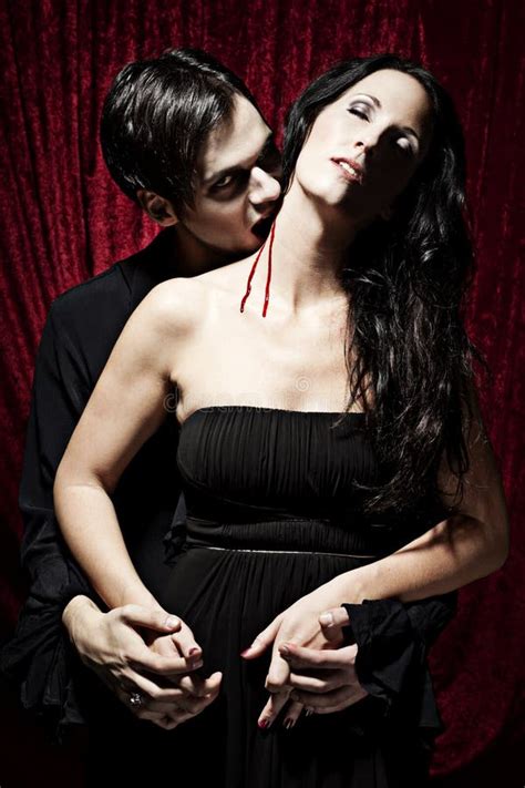 Male Vampire Is Biting A Woman With Passion Stock Image Image Of Vertical Teeth 20611105