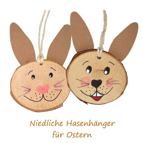 Osterhasen basteln basteln mit kindern ostern 2019 vorlage kostenlos : Niedliche Holzhänger Hasen für Ostern - Prell Bastelblog