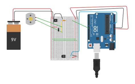 Circuit Design Arduino Temperature Sensor With Dc Motor Driver Tinkercad