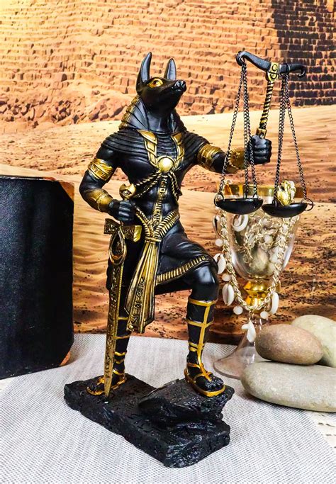 buy ebros ancient egyptian god anubis with scales of justice statue gods of the dead and