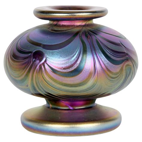 Antique 1900’s Art Nouveau Iridescent Czech Loetz Art Glass Vase Br