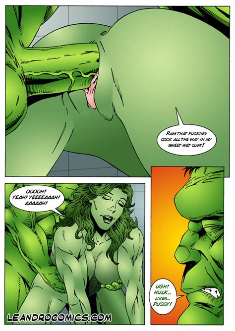 Rule 34 Comic Green Skin Hulk Hulk Series Incest Jennifer Walters Leandro Comics Marvel She