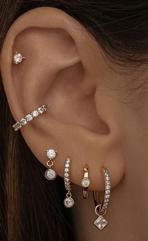 Minimalist Ear Piercings Unique Ear Piercings Ear Piercings Chart