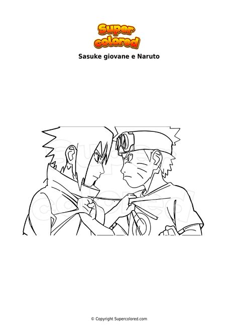 Disegno Da Colorare Sasuke Giovane E Naruto Supercolored