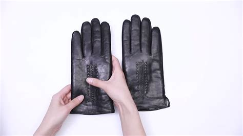 Mens Thick Black Handjob Goatskin Driving Leather Gloves In Europe For