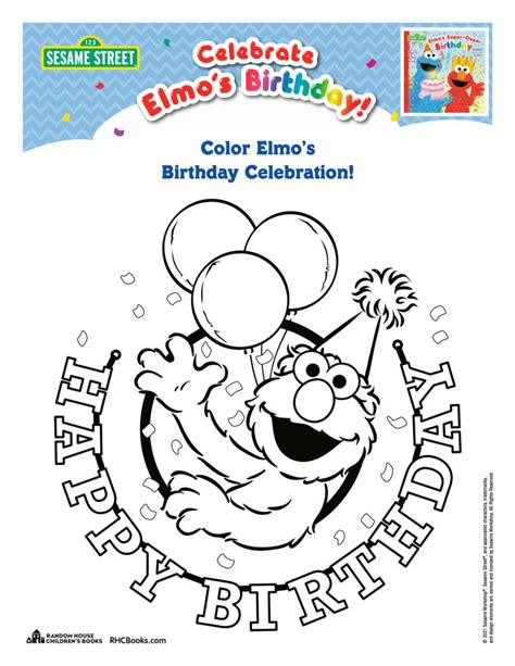 Free Printable Sesame Street Birthday Coloring Page Elmo My XXX Hot Girl