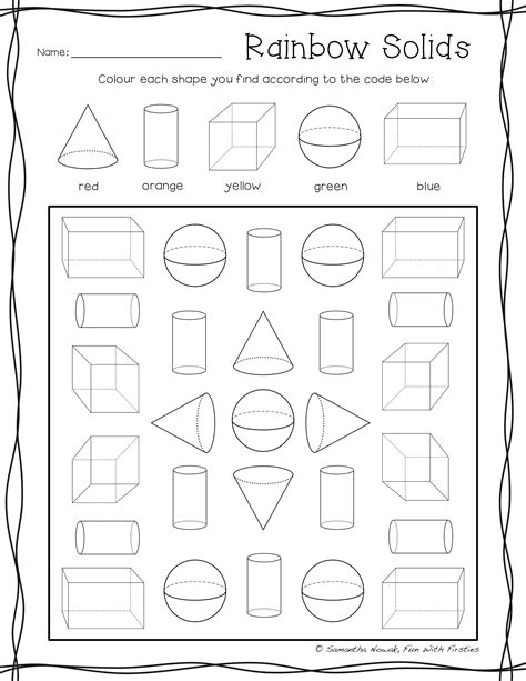Geometric Solids Worksheet 5th Grade