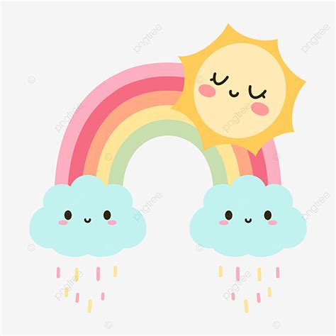 Kawaii Dibujos Animados Creativos Arcoiris, Imágenes Prediseñadas De