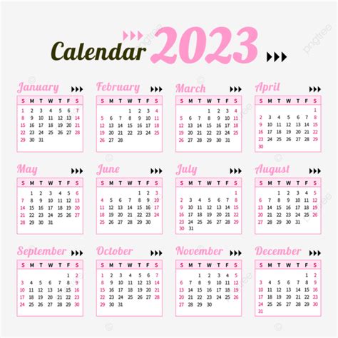 Calendário Rosa 2023 Png 2023 Simples Calendário Imagem Png E Vetor