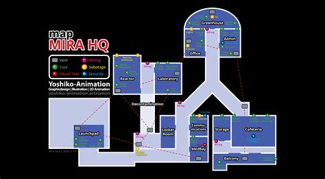 Among Us Map Mira Hq Location Guide English By Yoshiko Animation On
