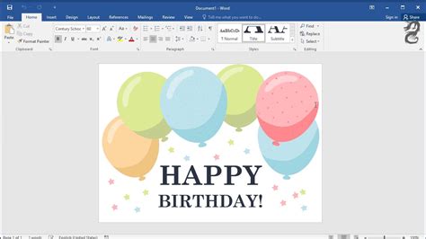 How To Make A Birthday Card On Microsoft Word 2010 Printable