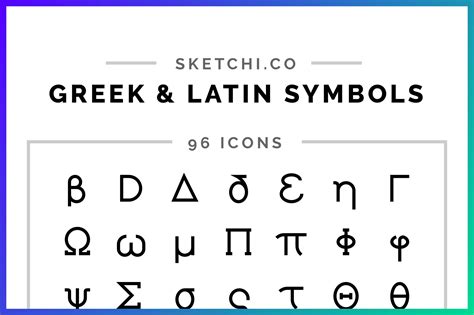 Greek And Latin Symbols Solid Icons Pre Designed Illustrator Graphics