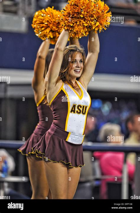 Arizona State Cheerleaders Perform During An Ncaa College Football