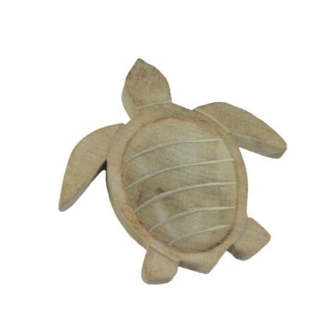 Hand Carved Wooden Sea Turtle Decorative Bowl 8 Inch One Size Harris