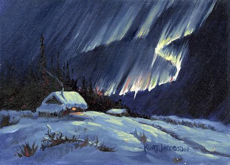 Northern Lights Painting By Kurt Jacobson Fine Art America