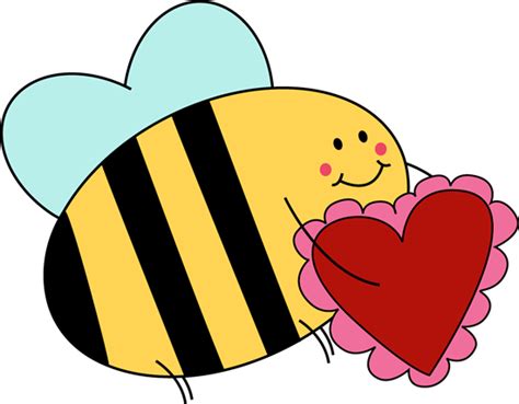 Bee Carrying Valentine Heart Clip Art Bee Carrying Valentine Heart