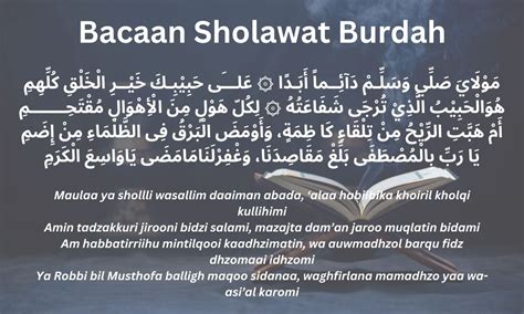 Bacaan Sholawat Burdah Lengkap Dengan Arab Latin Dan Artinya