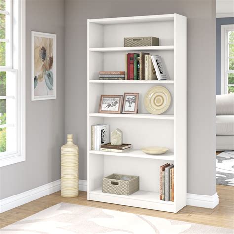 Bush Furniture Universal 5 Shelf Bookcase In Pure White