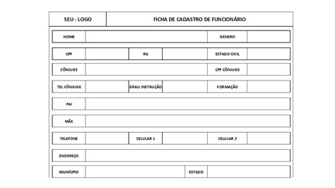 Ficha De Cadastro De Funcion Rio Em Excel Smart Planilhas