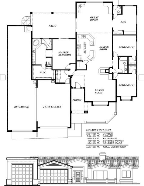 Sunset Homes Of Arizona Home Floor Plans Custom Home Builder Rv Garage