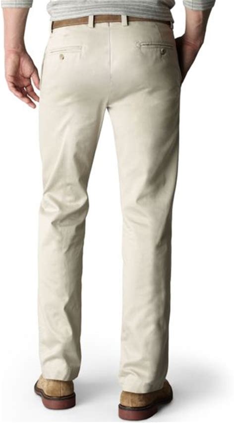 Dockers D1 Slim Fit Signature Khaki Flat Front Pants In White For Men