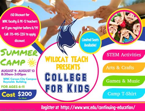 Kids Can Still Join Wildcat Teachs Summer Camp Western Nevada College